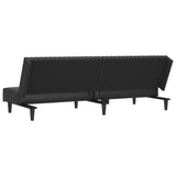 2-Seater Sofa Bed Black Faux Leather - Low Angle