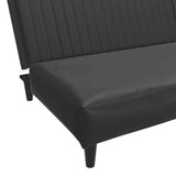 2-Seater Sofa Bed Black Faux Leather - Extra Image