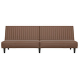 2-Seater Sofa Bed Brown Faux Leather
