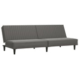 2-Seater Sofa Bed Grey Faux Leather