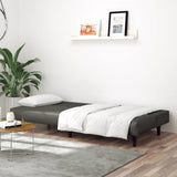2-Seater Sofa Bed Grey Faux Leather - Side View