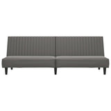 2-Seater Sofa Bed Grey Faux Leather