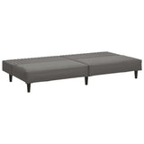 2-Seater Sofa Bed Grey Faux Leather - Rear View
