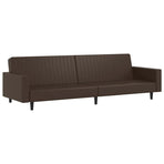 2-Seater Sofa Bed Brown Faux Leather