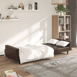 2-Seater Sofa Bed Brown Faux Leather - Side View