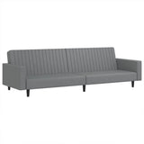 2-Seater Sofa Bed Grey Faux Leather - Front View