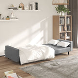 2-Seater Sofa Bed Grey Faux Leather - Side View