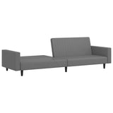 2-Seater Sofa Bed Grey Faux Leather - Top-Down View