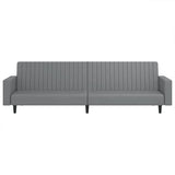 2-Seater Sofa Bed Grey Faux Leather