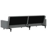 2-Seater Sofa Bed Grey Faux Leather - Low Angle