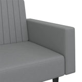 2-Seater Sofa Bed Grey Faux Leather - Extra Image