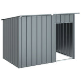 Dog House with Roof Anthracite 153x91x110 cm Galvanised Steel - Front View