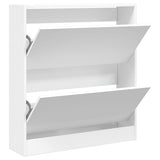 Shoe Cabinet White 80x21x87.5 cm Engineered Wood