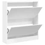 Shoe Cabinet White 80x21x87.5 cm Engineered Wood