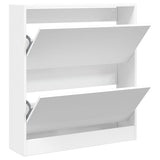 Shoe Cabinet White 80x21x87.5 cm Engineered Wood - Front View