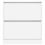 Shoe Cabinet White 80x21x87.5 cm Engineered Wood