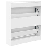 Shoe Cabinet White 80x21x87.5 cm Engineered Wood - Close-Up Angle