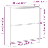 Shoe Cabinet White 80x21x87.5 cm Engineered Wood