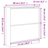 Shoe Cabinet White 80x21x87.5 cm Engineered Wood - Extra Image