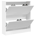 Shoe Cabinet White 80x21x87.5 cm Engineered Wood