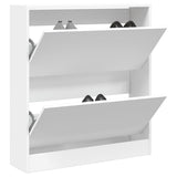 Shoe Cabinet White 80x21x87.5 cm Engineered Wood