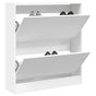 Shoe Cabinet White 80x21x87.5 cm Engineered Wood