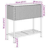 Garden Planter with Shelf Black Poly Rattan