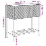 Garden Planter with Shelf Grey Poly Rattan - Extra Image