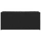 Garden Planter with 2 Pots Black 90x20x40 cm Poly Rattan