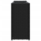 Garden Planter with 2 Pots Black 90x20x40 cm Poly Rattan