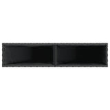 Garden Planter with 2 Pots Black 90x20x40 cm Poly Rattan