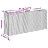 Garden Planter with 2 Pots Black 90x20x40 cm Poly Rattan