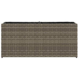 Garden Planter with 2 Pots Grey 90x20x40 cm Poly Rattan