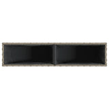 Garden Planter with 2 Pots Grey 90x20x40 cm Poly Rattan