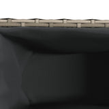 Garden Planter with 2 Pots Grey 90x20x40 cm Poly Rattan - Extra Image