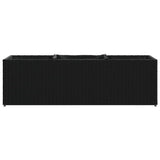 Garden Planter with 3 Pots Black 105x30x32 cm Poly Rattan - 45-Degree Angle