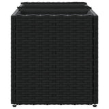 Garden Planter with 3 Pots Black 105x30x32 cm Poly Rattan
