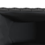 Garden Planter with 3 Pots Black 105x30x32 cm Poly Rattan