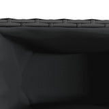 Garden Planter with Wheels and 3 Pots Black 107x32x38 cm Poly Rattan