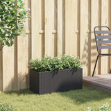 Garden Planter with 2 Pots Black 72x30x32 cm Poly Rattan