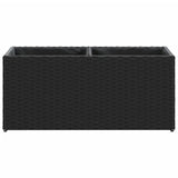 Garden Planter with 2 Pots Black 72x30x32 cm Poly Rattan