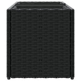 Garden Planter with 2 Pots Black 72x30x32 cm Poly Rattan