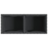 Garden Planter with 2 Pots Black 72x30x32 cm Poly Rattan