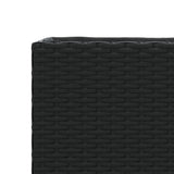 Garden Planter with 2 Pots Black 72x30x32 cm Poly Rattan