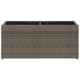 Garden Planter with 2 Pots Grey 72x30x32 cm Poly Rattan - 45-Degree Angle