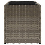 Garden Planter with 2 Pots Grey 72x30x32 cm Poly Rattan