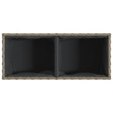 Garden Planter with 2 Pots Grey 72x30x32 cm Poly Rattan - Low Angle