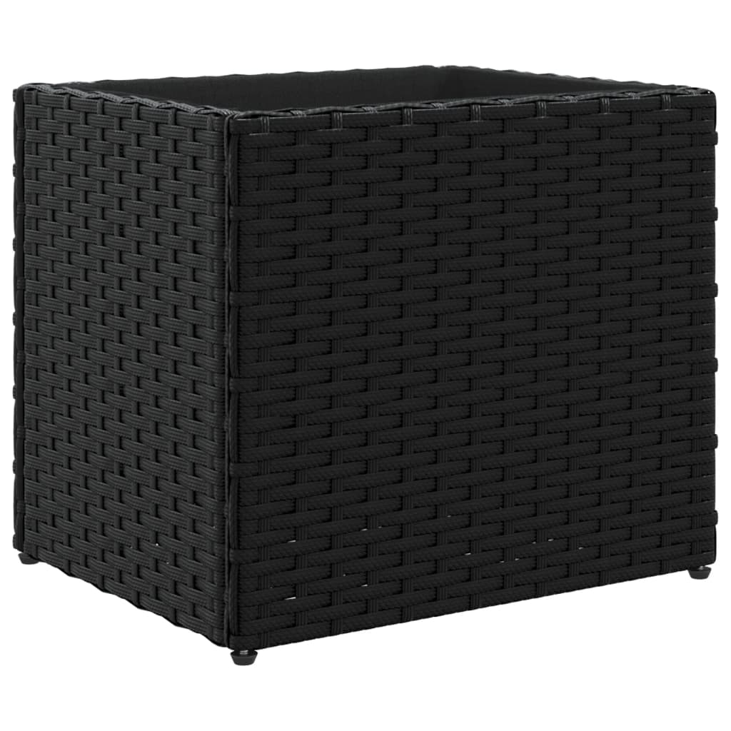 Garden Planter Black 36x30x32 cm Poly Rattan