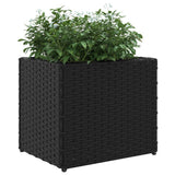 Garden Planter Black 36x30x32 cm Poly Rattan - Top-Down View