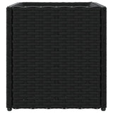 Garden Planter Black 36x30x32 cm Poly Rattan - Rear View